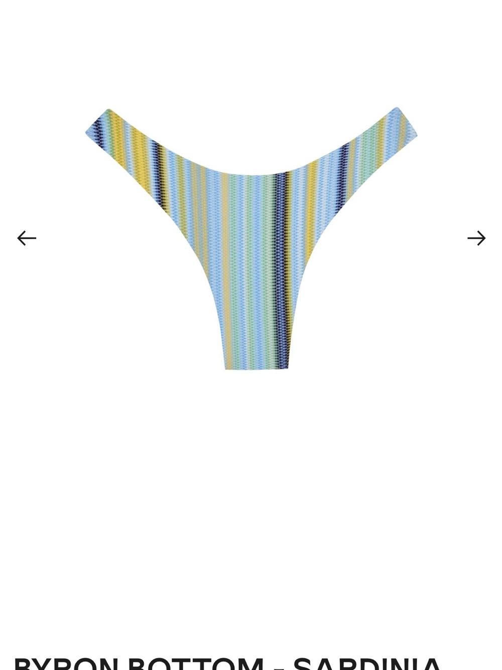 Monday Swimwear Byron Bikini Bottom - Blue, Yellow, Black Stripe